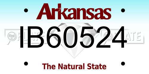 IB60524 Arkansas License Plate