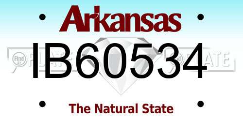 IB60534 Arkansas License Plate