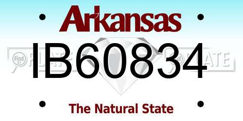 IB60834 Arkansas License Plate