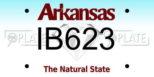 IB623 Arkansas License Plate