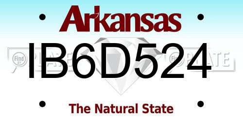 IB6D524 Arkansas License Plate