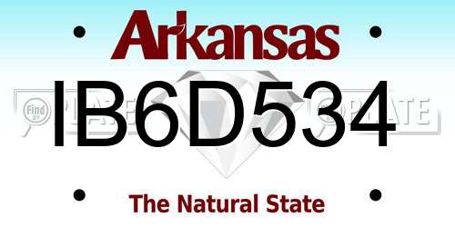 IB6D534 Arkansas License Plate