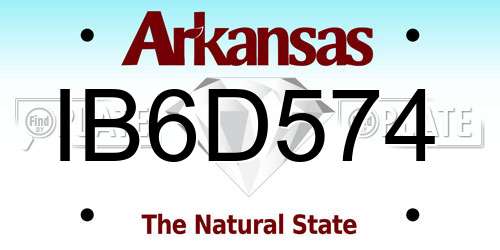IB6D574 Arkansas License Plate