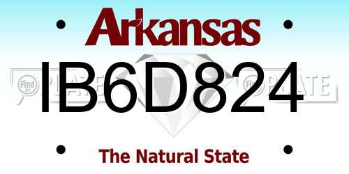 IB6D824 Arkansas License Plate