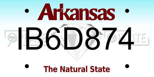 IB6D874 Arkansas License Plate