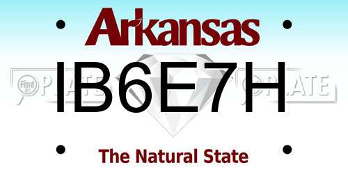 IB6E7H Arkansas License Plate