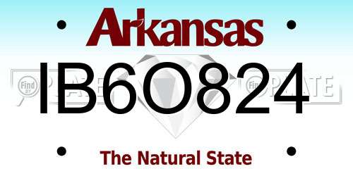 IB6O824 Arkansas License Plate
