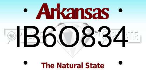 IB6O834 Arkansas License Plate