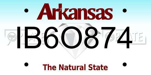 IB6O874 Arkansas License Plate