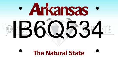 IB6Q534 Arkansas License Plate
