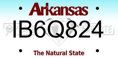 IB6Q824 Arkansas License Plate
