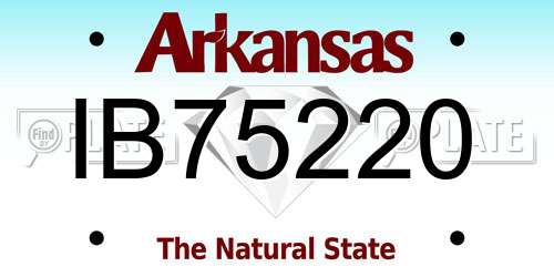 IB75220 Arkansas License Plate