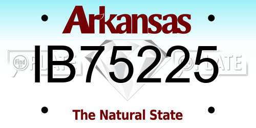 IB75225 Arkansas License Plate