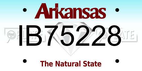 IB75228 Arkansas License Plate
