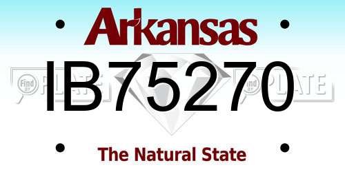 IB75270 Arkansas License Plate