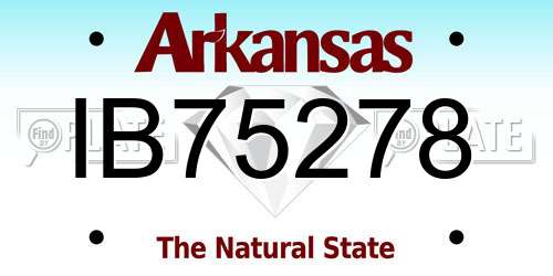 IB75278 Arkansas License Plate