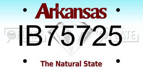 IB75725 Arkansas License Plate