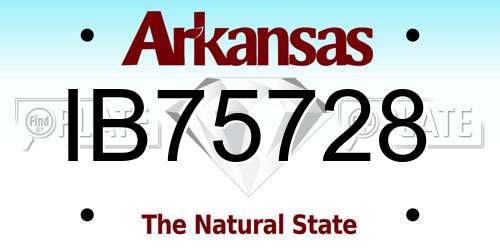 IB75728 Arkansas License Plate