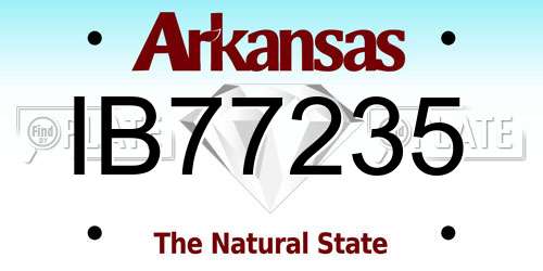 IB77235 Arkansas License Plate