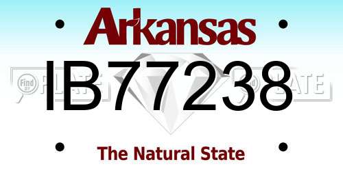 IB77238 Arkansas License Plate