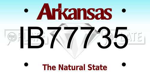 IB77735 Arkansas License Plate