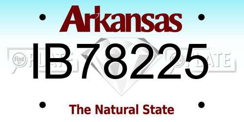 IB78225 Arkansas License Plate