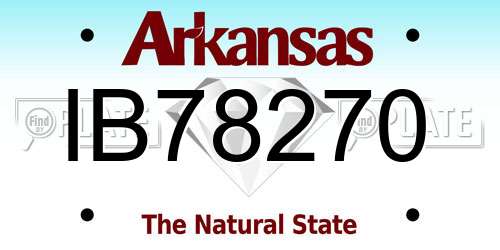 IB78270 Arkansas License Plate