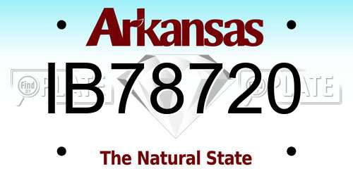 IB78720 Arkansas License Plate