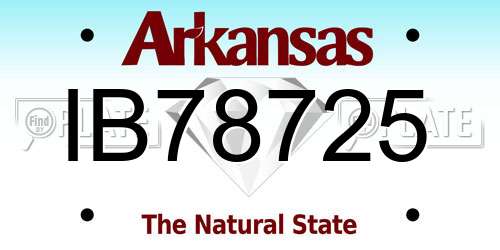 IB78725 Arkansas License Plate