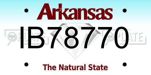 IB78770 Arkansas License Plate