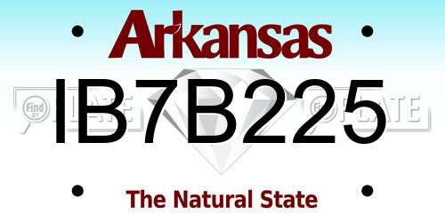 IB7B225 Arkansas License Plate