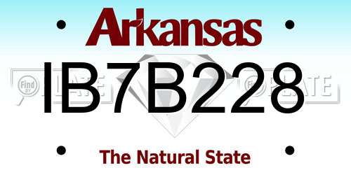 IB7B228 Arkansas License Plate