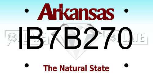 IB7B270 Arkansas License Plate