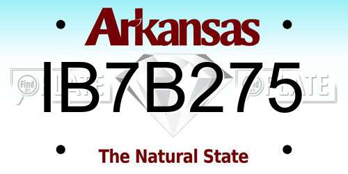 IB7B275 Arkansas License Plate