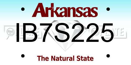IB7S225 Arkansas License Plate