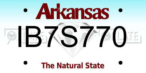 IB7S770 Arkansas License Plate