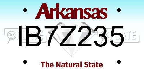 IB7Z235 Arkansas License Plate