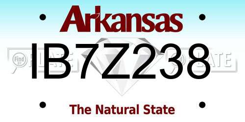 IB7Z238 Arkansas License Plate
