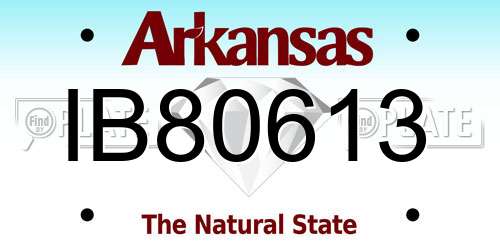 IB80613 Arkansas License Plate
