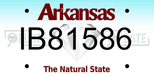 IB81586 Arkansas License Plate