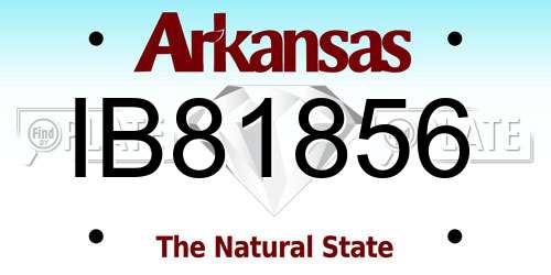 IB81856 Arkansas License Plate