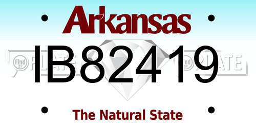 IB82419 Arkansas License Plate