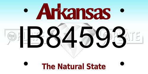 IB84593 Arkansas License Plate