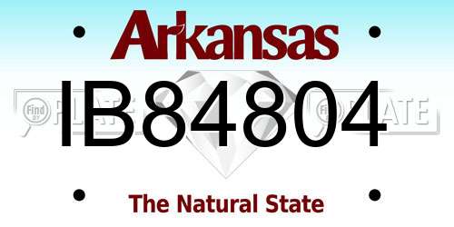 IB84804 Arkansas License Plate