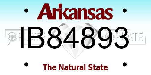 IB84893 Arkansas License Plate