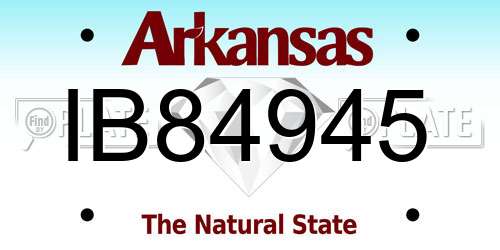 IB84945 Arkansas License Plate