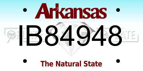 IB84948 Arkansas License Plate