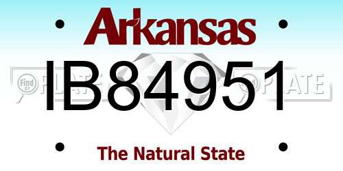 IB84951 Arkansas License Plate