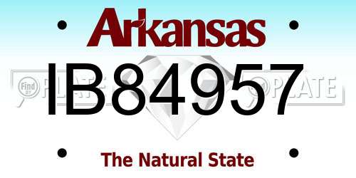 IB84957 Arkansas License Plate