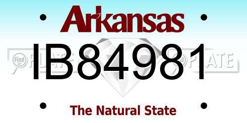 IB84981 Arkansas License Plate